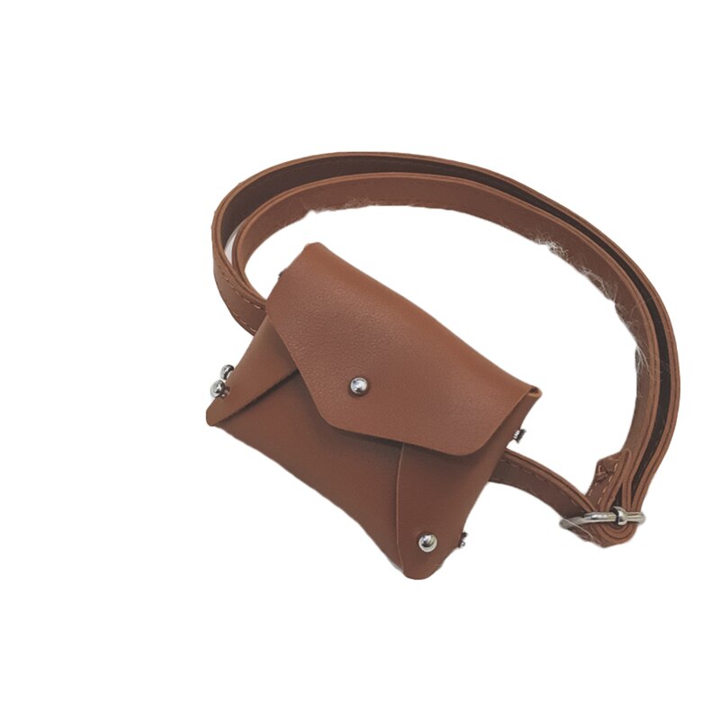 Sac à bandoulière pour enfants, petit sac carré à rivets pour enfants, sac à bandoulière PU sacs de taille: Marron