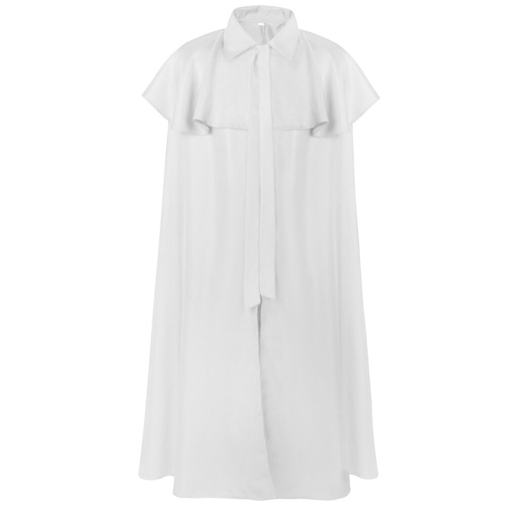 Mantello medievale gotico Vintage ▾ uomo donna stringate mantello lungo mantello carnevale Halloween cupo mietitrice mantello Prom festa costume Cosplay: bianca / M