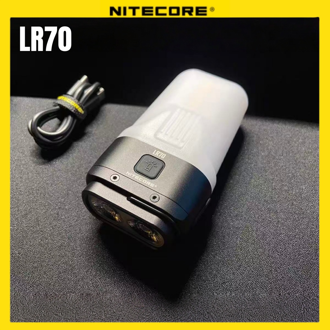 NITECORE Lanterna Ricaricabile 2-in-1 LR70, Torcia da 3000 Lumen, Lanterna da Campeggio con Batteria Integrata per Escursionismo e Campeggio