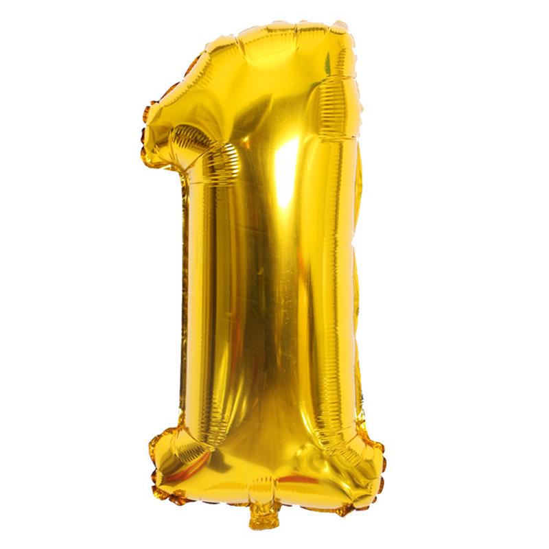 1Pc The 40inch Gold Number Foil Balloon Digit Helium Ballons Birthday Party Wedding Decor Air Baloon Event Party Supplies: 1