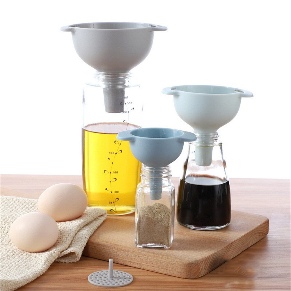 Embudo de filtro de PP 4 en 1, conjunto de tamiz, filtro de aceite, lata, tolva de aceite para el hogar, embudo de plástico, herramientas de cocina