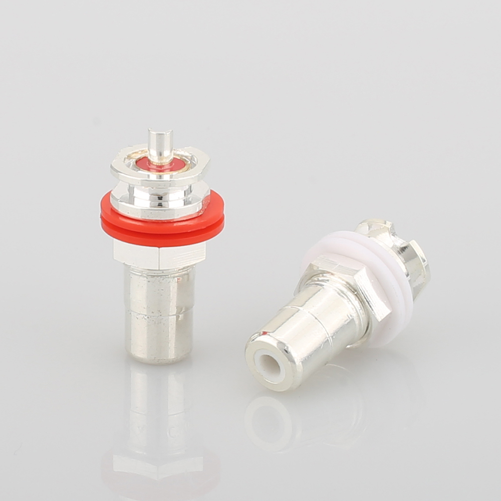 8 stück versilberte rca-phono-chassis-einbaubuchsenadapter