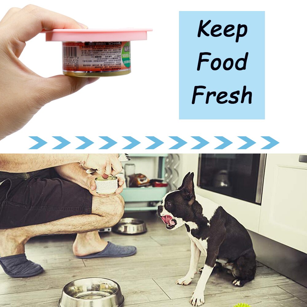 Silicone Dog Cat Bowl Lid Stretch Universal Pet Can Lids Bowl Cover Food Fresh Microwave Covers Pet Supplies Fish Shape
