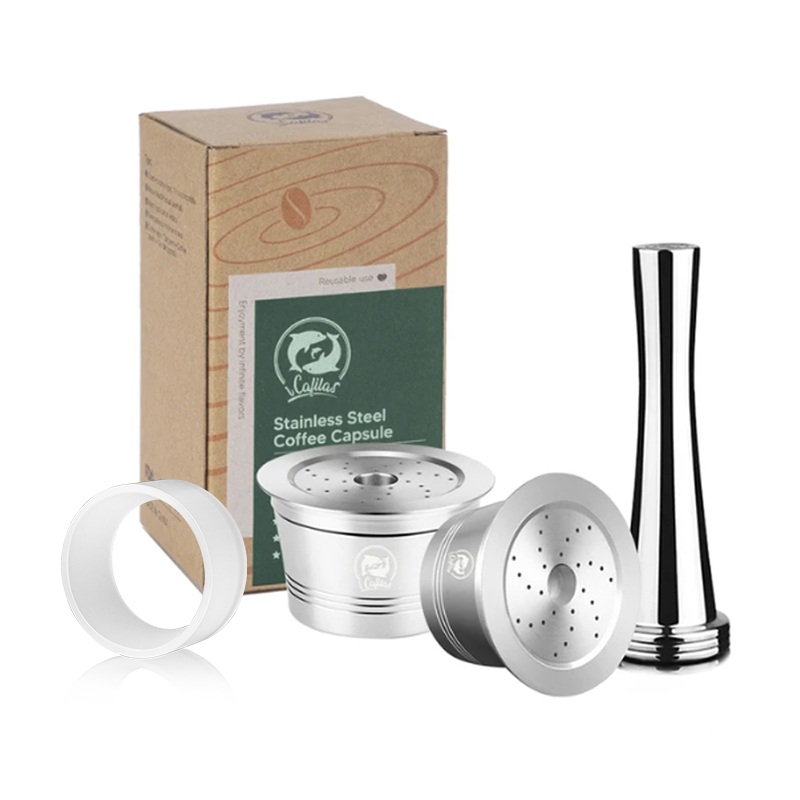 Reusable Coffee Filter Capsule for Caffitaly S21 Machine Refillable Plastic Stainless Steel Coffee Pods Fit 3 Corações Cafeteira: army green