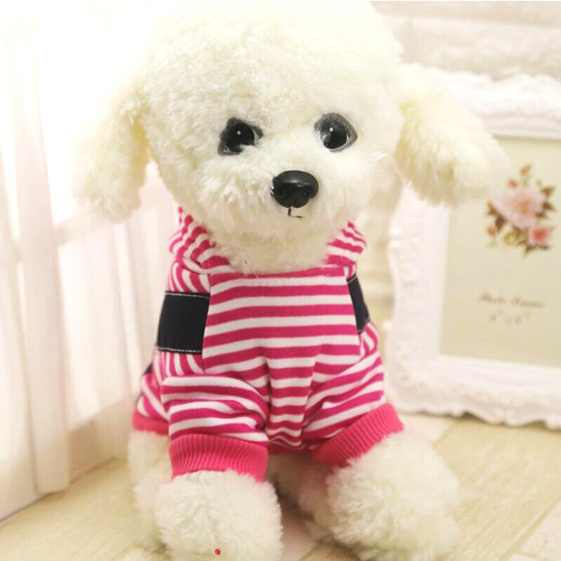Jongen/Meisje Hond Kat Gestreepte Jumpsuit Rompertjes Hoodie Bear Pet Puppy Jas Broek Winter Kleding 6 Maten Y316