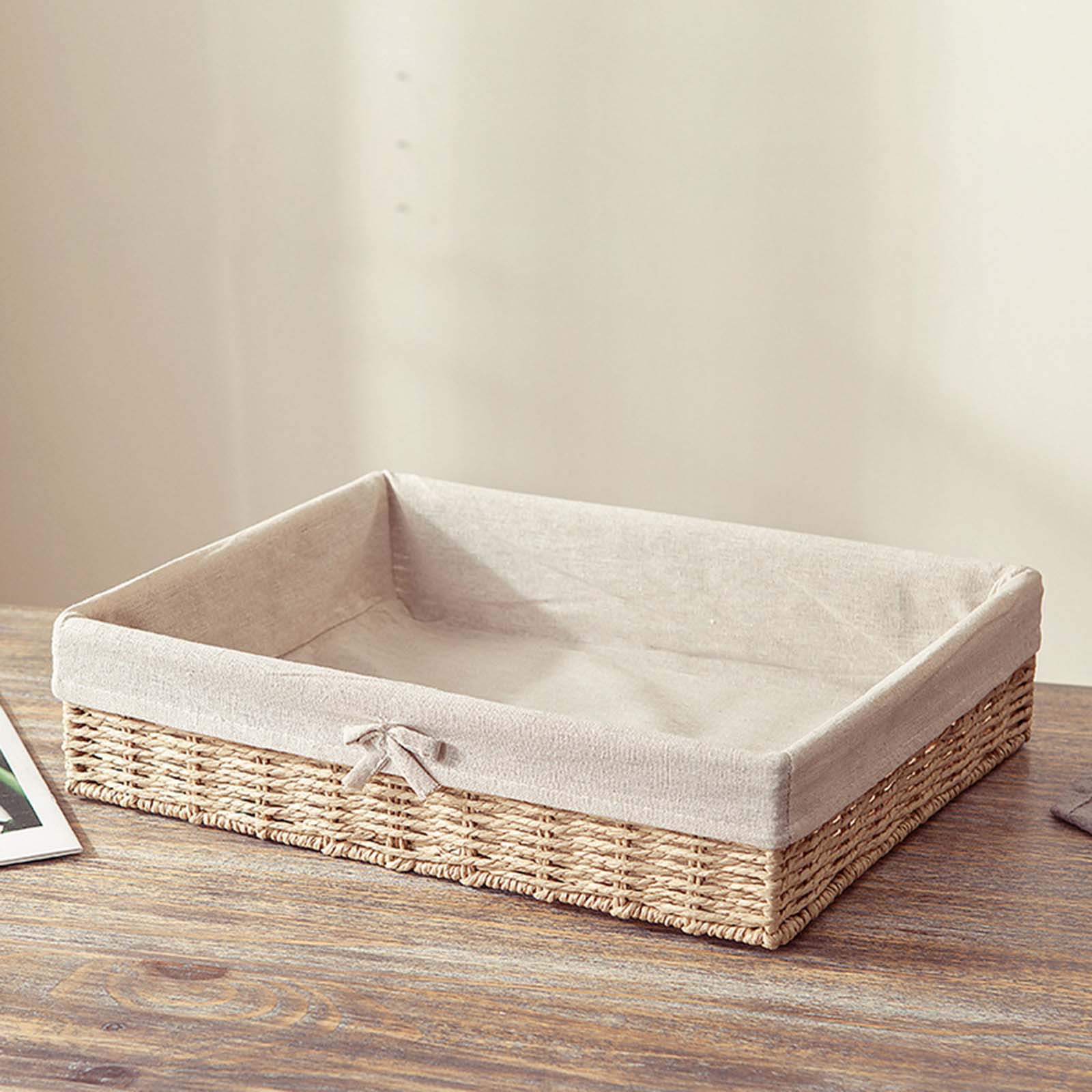 Gevlochten Manden Decoratieve Mand Rechthoekige Organizer Container Papieren Touw