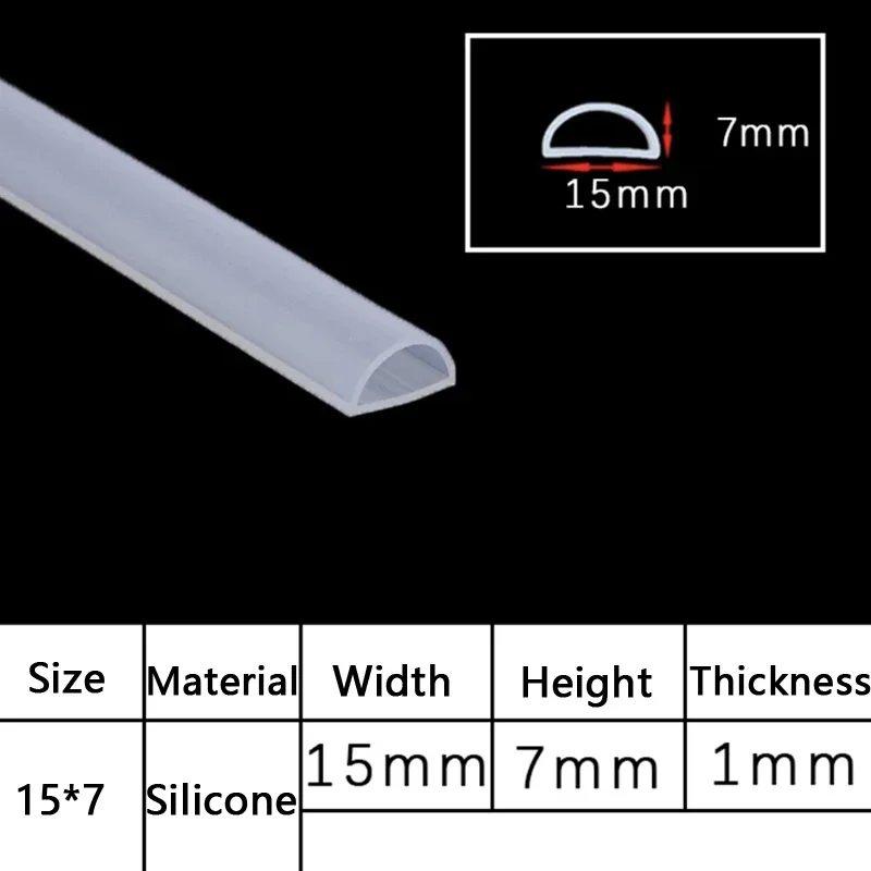 2-10M D Shape Silicone Rubber Sealing Strip Semi Circle Hollow High Temperature Self Adhesive Door Window Sound Insulating Strip