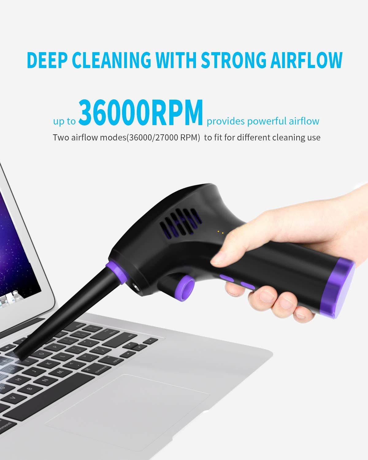 45000 Rpm Cordless Air Duster Compressed Air Blower Cleaning Tool Rechargeable Cleaner Blower For Computer Camera