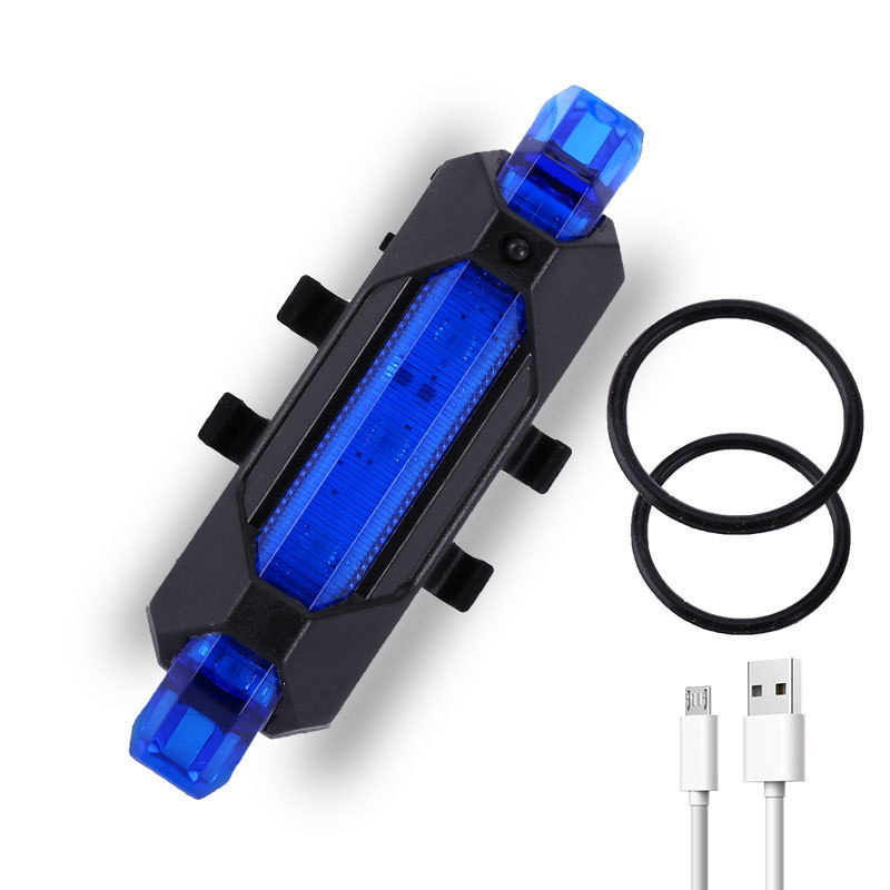 Fiets Usb Opladen Koplamp Mountainbike Rijuitrusting Fiets Licht Waterdicht Fietsen Veiligheid Warningachterlicht Accessoires: Blauw