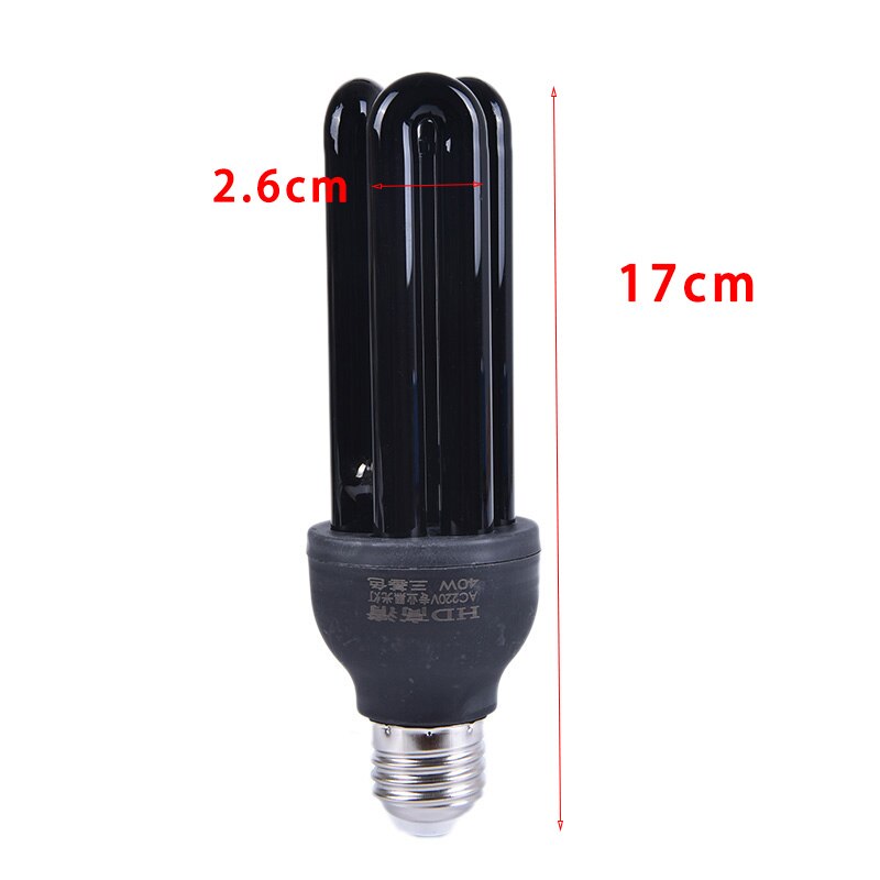 E27 220V 40W luz baja energía CFL UV rosca de bombilla lámpara ultravioleta violeta
