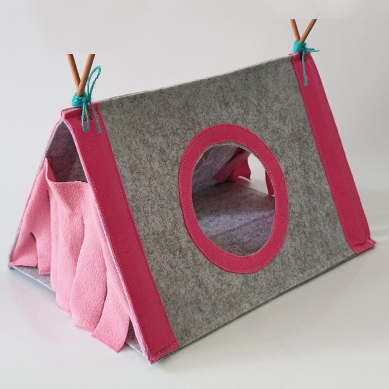 Tente en feutre pour animal domestique, nid de lapin, maison cachée, Cage à Hamster, grande Cage à cochon d&#39;inde, accessoires pour lit pour animal de compagnie Chinchilla