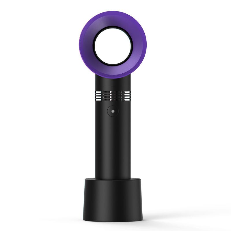 Mini Draagbare Handheld Bladeless Fan Usb Oplaadbare 3 Gear Airconditioner Fans: Black