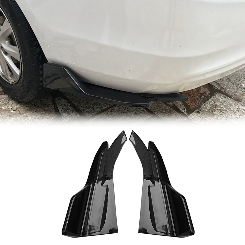 Universal Car Rear Bumper Lip Wrap Hoek Lk Type Splitters Diffuser Spoiler Body Kit Scratch Protector: Bright black