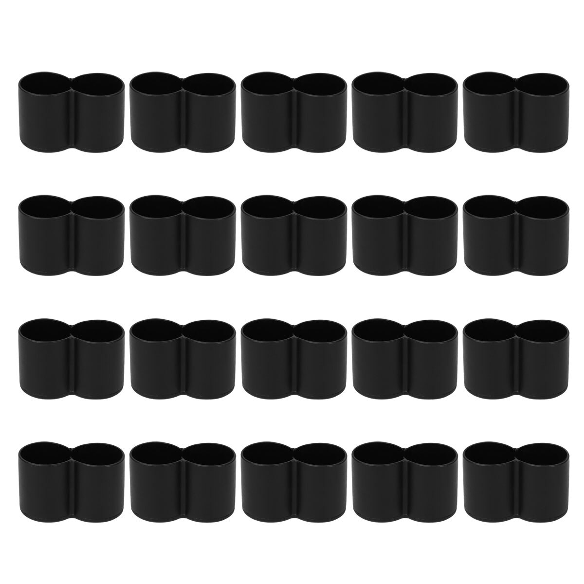 20Pc Double-Tube Plastic Feet Cups Anti Slip Furniture Foot Protect Caps Home Office Table Chair Leg End Tip Covers Floor Guards