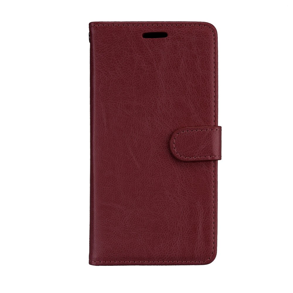 For BQ Aquaris U lite Case Cover leather Wallet Flip Cover for BQ Aquaris U lite Phone Case stand holder for BQ Aquaris U Cover: Brown