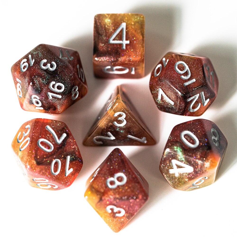 7 stk/sæt sparkle galaxy dnd terninger d&d terninger  d4 d6 d8 d10 d% d12 d20 polyedriske spil terninger sæt til bordspil mtg rpg