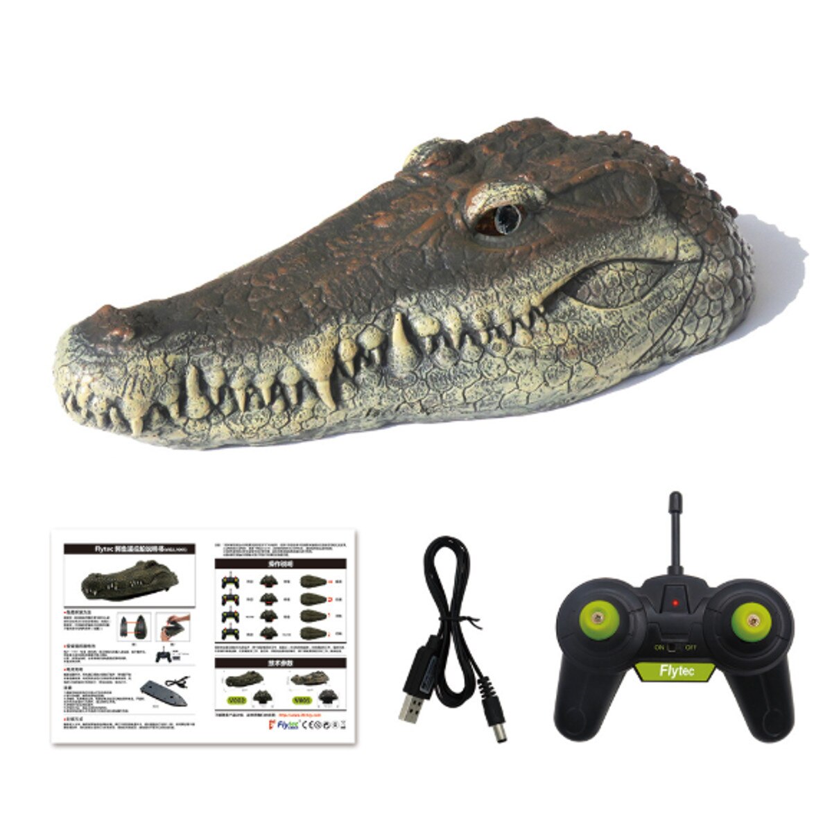 Simulatie Krokodil Hoofd RC Boot 2.4G Afstandsbediening Elektrische Speelgoed 15 km/h Snelheid Krokodil Hoofd Spoof Speelgoed Kerstcadeau