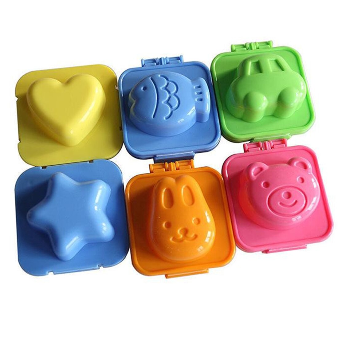 1PCS Boiled Egg Mold Cute Cartoon 3D Egg Ring Mould Bento Maker Cutter Decorating Egg Tool 5*4.5*5CM F20