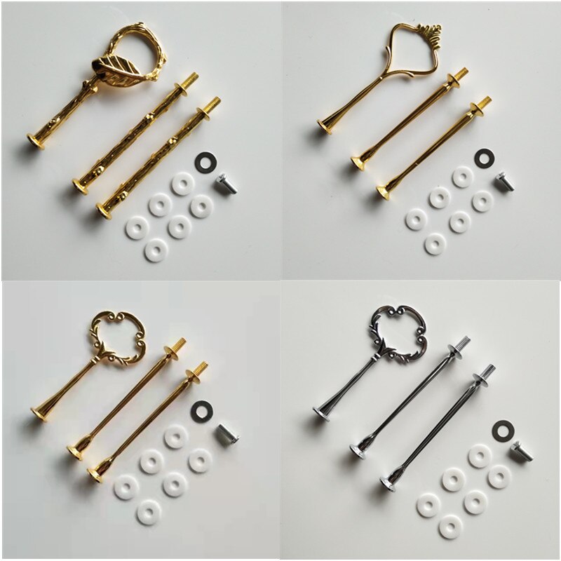 3 Tier Cake Display Stand Hardware Crown Metal Fitting Party Tray Cake Food Dessert Rack Cake Holder for Kitchen Home No Plate