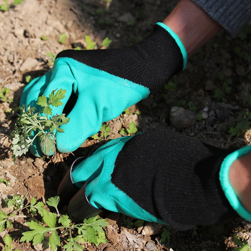1 par haven handsker 4 abs plast haven gummi handsker med klør hurtigt let at grave og plante til grave plantning