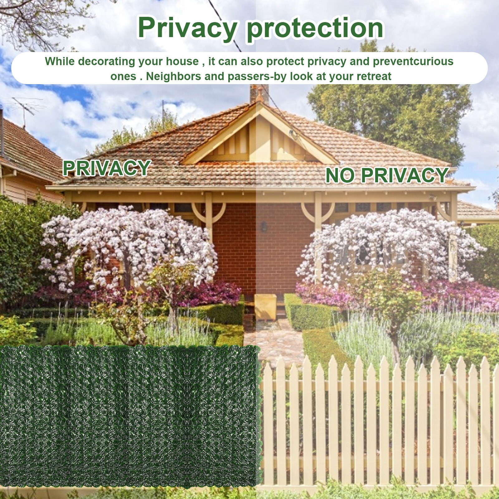 Artificial Leaf Screening Roll Landscaping Fence Privacy Fence Screen Outdoor Garden Backyard Balcony Fence Decorative Panel