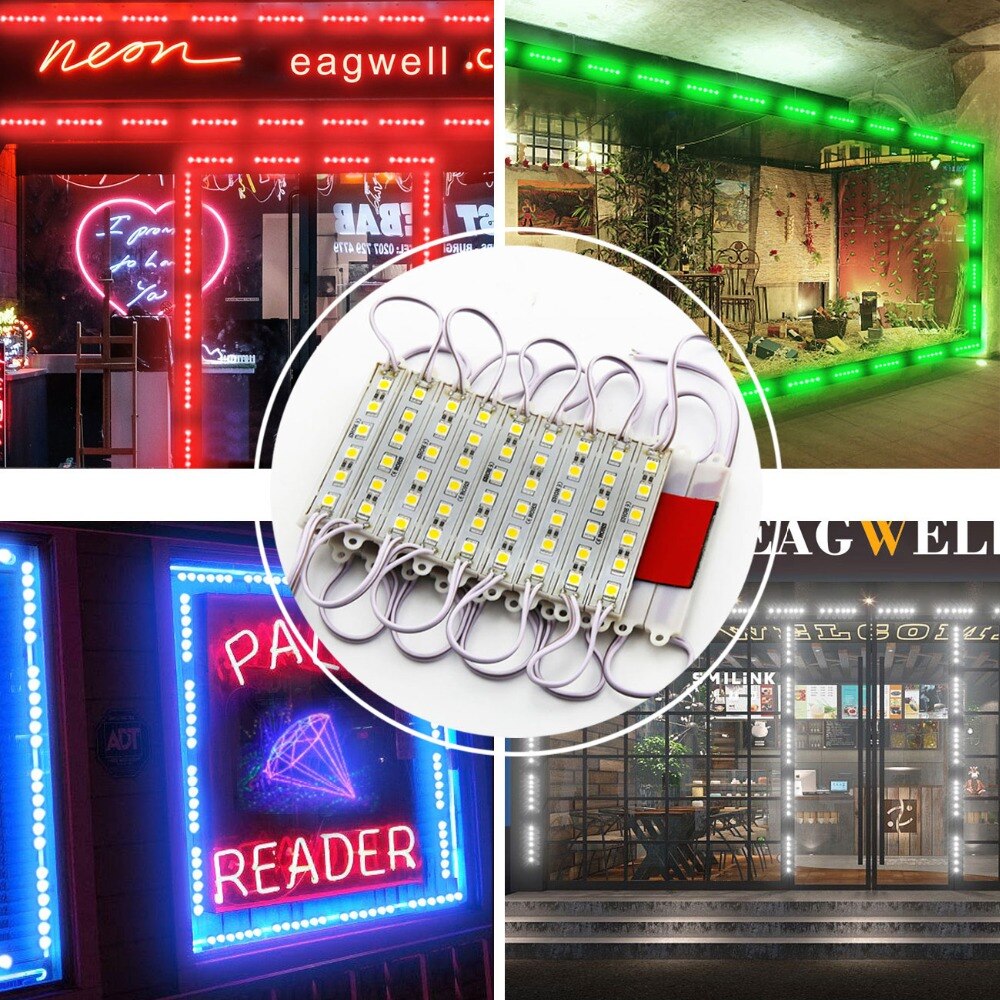 Módulo de luz LED Super brillante SMD 5054, 6LED, cc 12V, módulo de retroiluminación LED impermeable, lámpara de luz frontal de almacén, 20 unids/lote