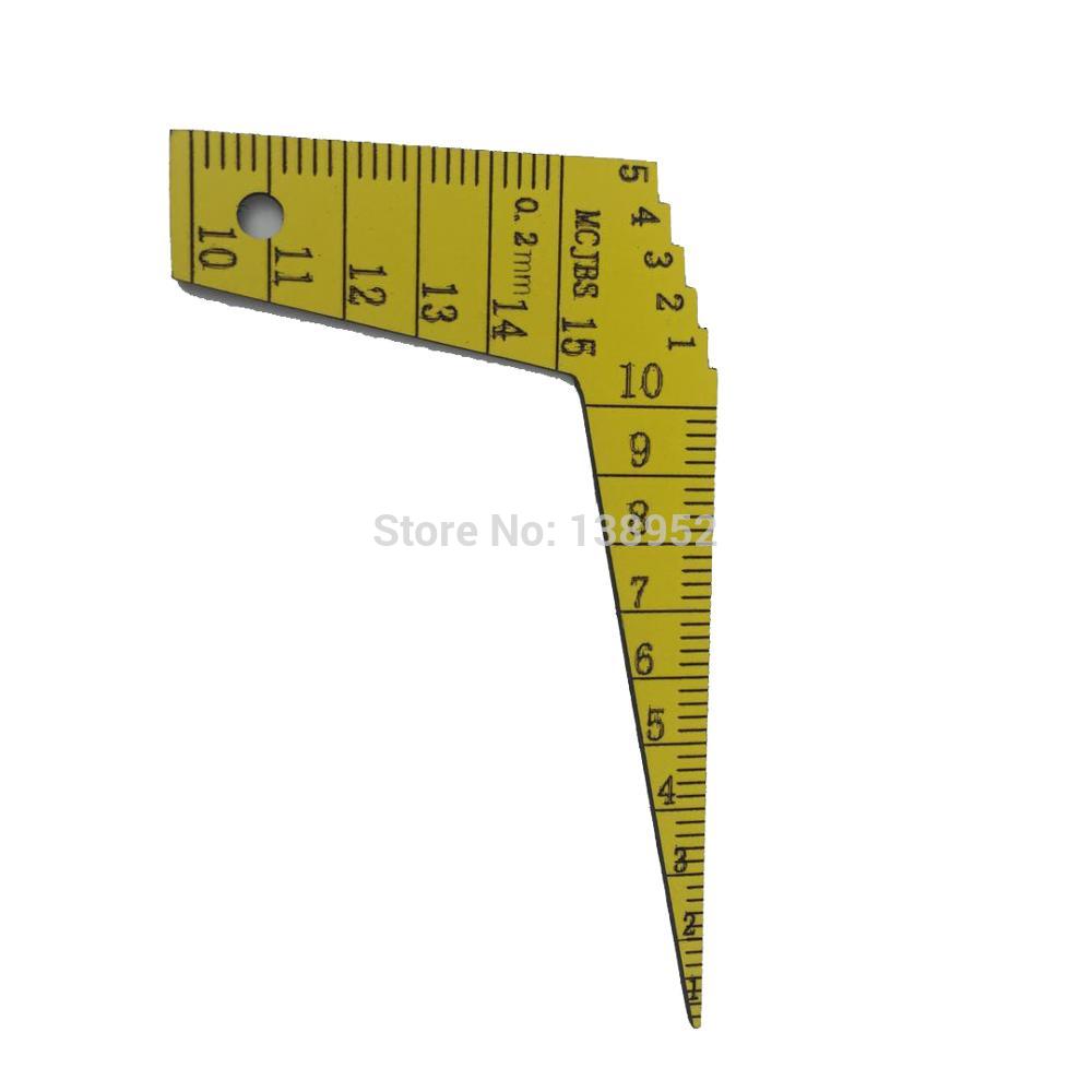 1pcs Japanese MCJBS plastic feeler gauge 1-15mm Taper Welding Feeler Gauge Gage Gap Ruler Automobile industry Measuring Tools