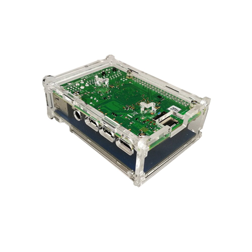 Pour framboise Pi 4 3.5 pouces écran tactile LCD écran avec acrylique 9 couches boîtier boîtier coque protection couvercle Rasberry 4B: LCD Transparent case