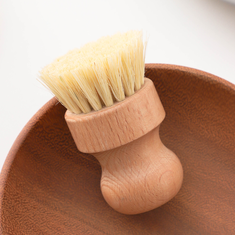 Escova Esfoliante de Sisal Natural | Escova de prato ecológica em madeira de faia | Ferramenta de limpeza de cozinha para panelas | Purificador de fibra vegetal