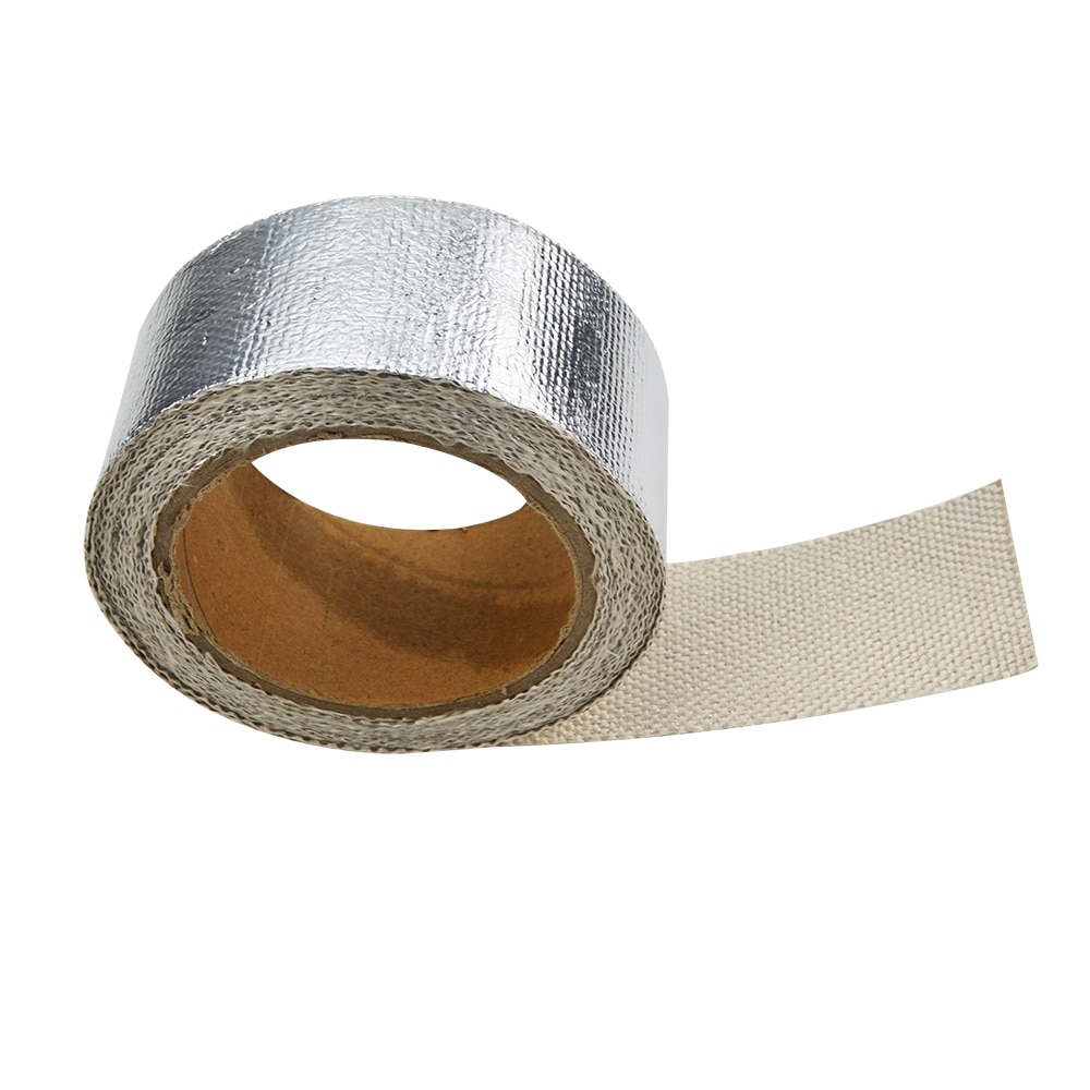 Bilaluminiumforstærket tape varmeskærmsbestandig wrap til alle indsugningsrør / sugesæt med 4 stk slips 1611