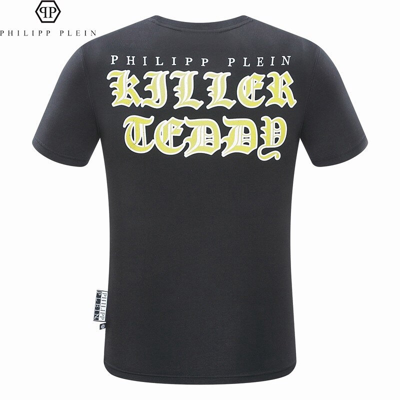 Spot Philipp Plein Korte Mouw T-shirt Beer T-shirt Diamond Print Slim Fit Katoen Trendy Ronde Hals T