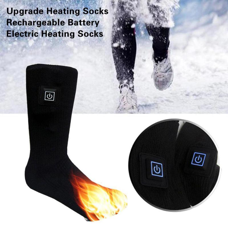 1 Pair Thicken Warmer Socks Electric Heated Socks Rechargeable Battery For Women Men Winter Outdoor Skiing Cycling Sport Heated