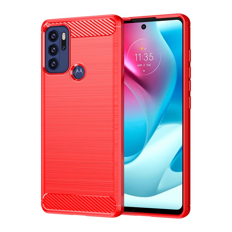 Für Abdeckung Motorola Moto G60S fallen Für Moto G60 G60S Coque Stoßstange Zurück Stoßfest Weiche Rügestochen TPU fallen Für Moto g60 G60S Fundas: Pro Moto G60S / rot