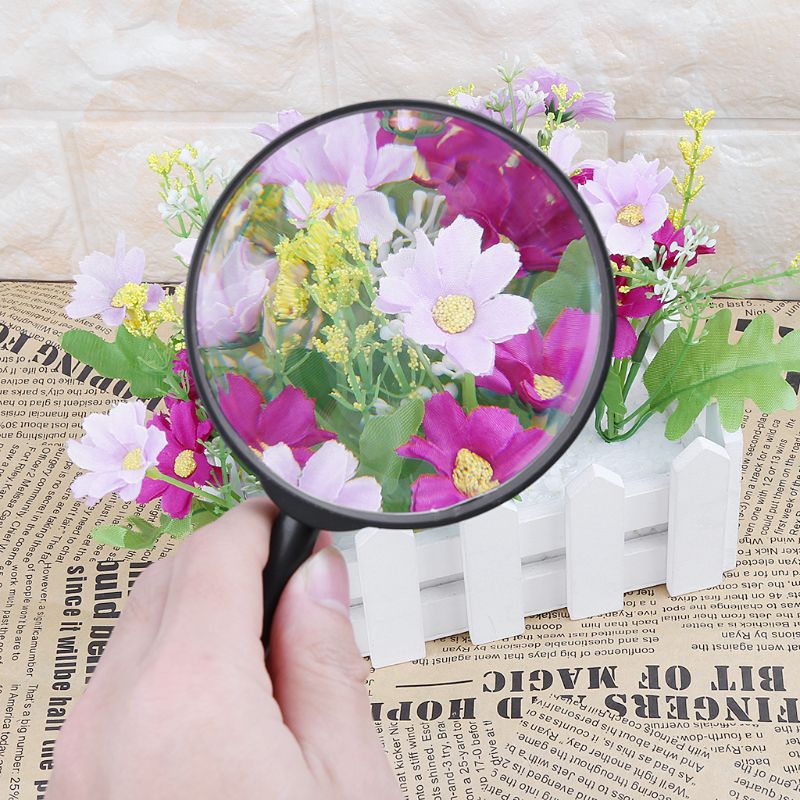 90mm Handheld Magnifier 5X Reading Map Newspaper Magnifying Glass Jewelry Loupe