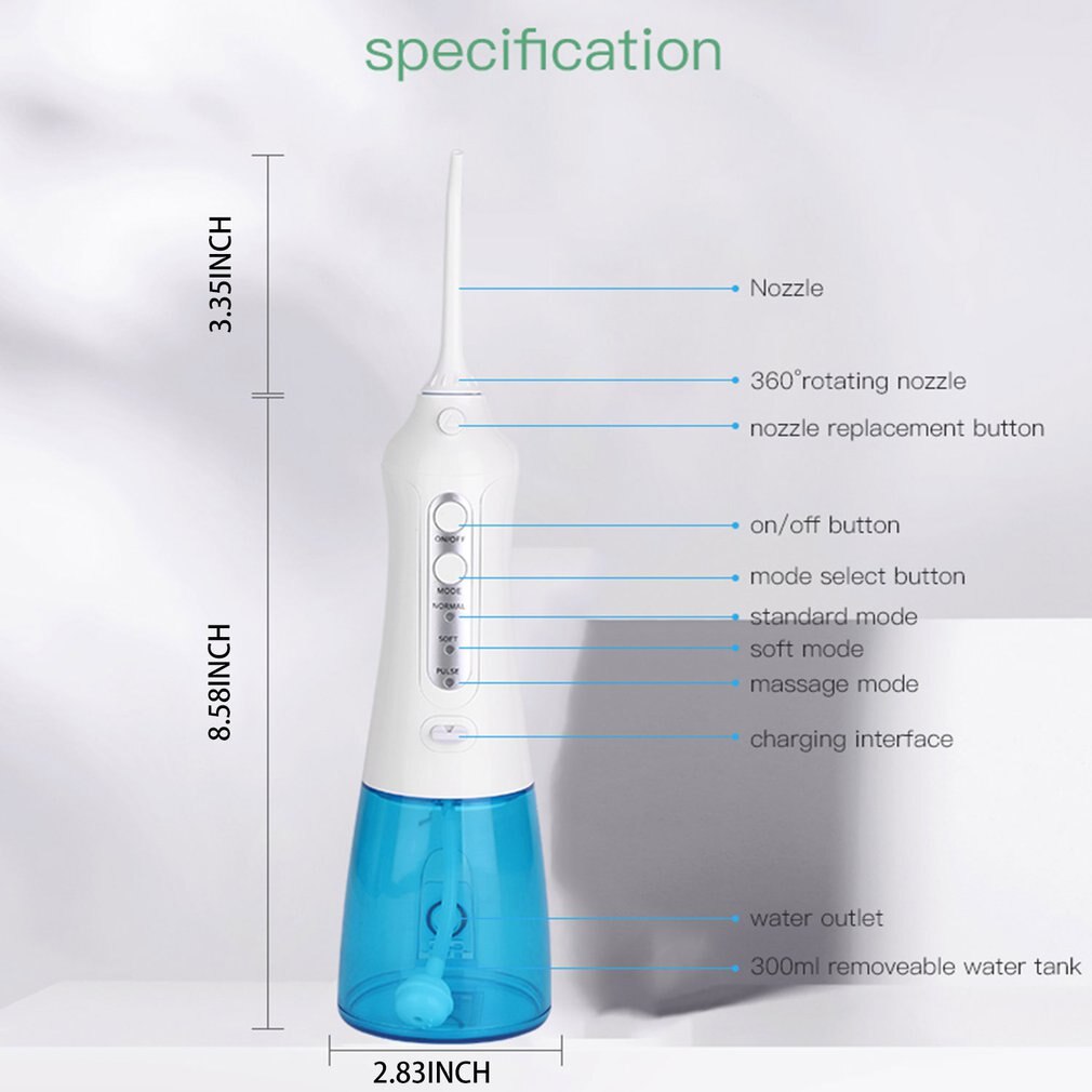 1pc oral irrigator bærbare vandtrådsspidser usb genopladelige vandstråleflosser ipx 7 vandtæt til rensning af tænder