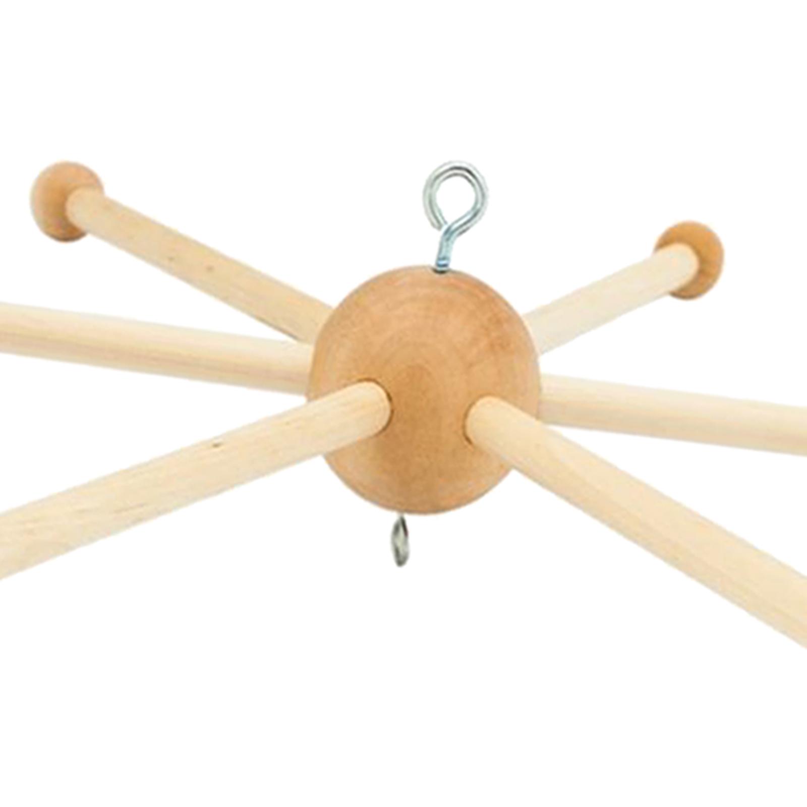 Staffa per carillon a vento Carillon a vento fai-da-te Decorazioni da appendere Accessori artigianali Telaio per staffa mobile in legno fatto a mano per la culla della telecamera da letto del bambino