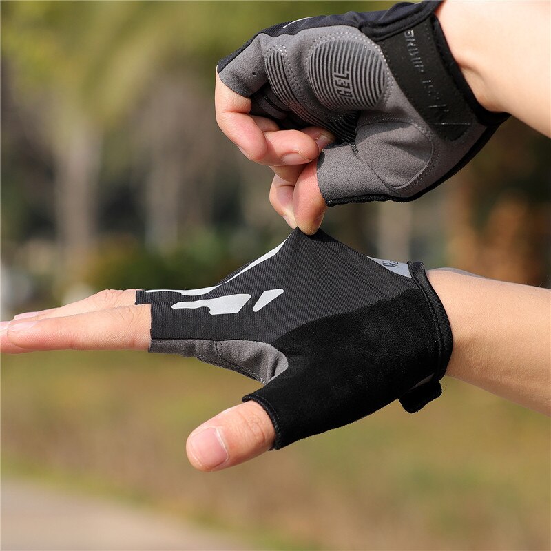 Guantes de ciclismo con almohadilla de Gel, medio dedo, para deportes de montaña, reflectantes, amortiguadores, transpirables