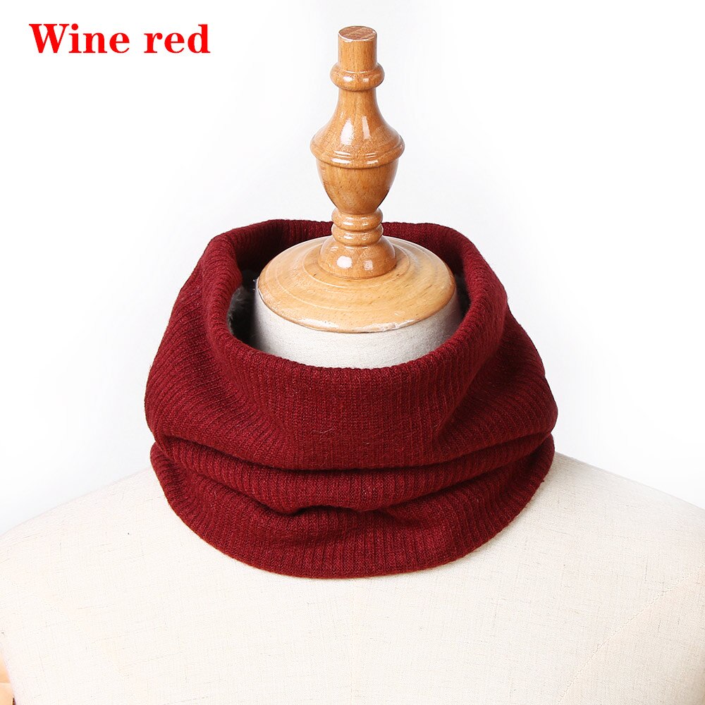 1 PC Bonito Algodão Bebê Inverno Neck Warmer Anel Scarf Crianças Meninas Meninos De Malha De Lã O-Lenços Cor Sólida crianças Quente Baixada: Borgonha