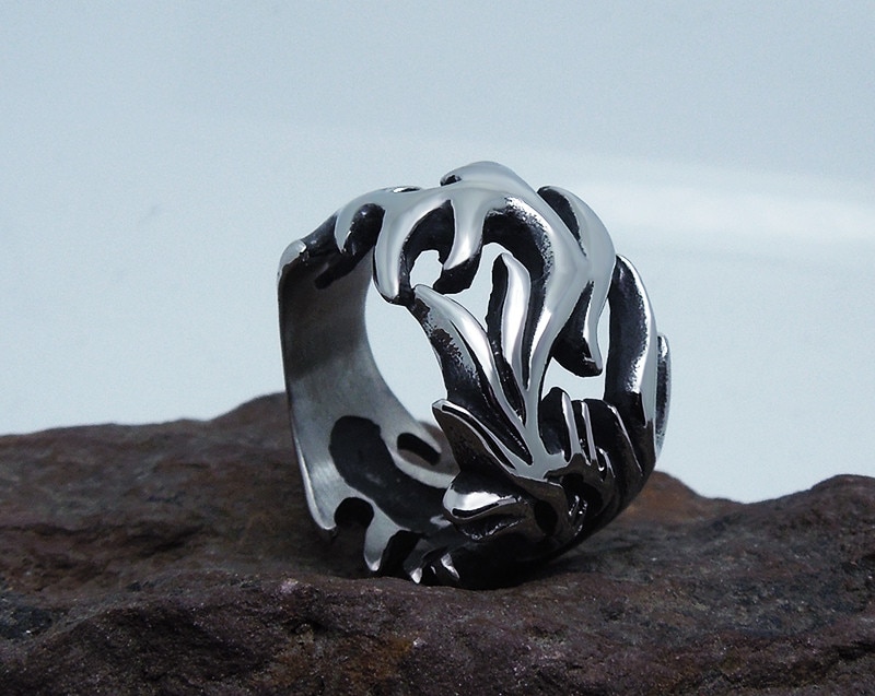 Zorcvens Cool Dragon Claw Ring Punk Retro Rvs Man 'S Hiqh Sieraden