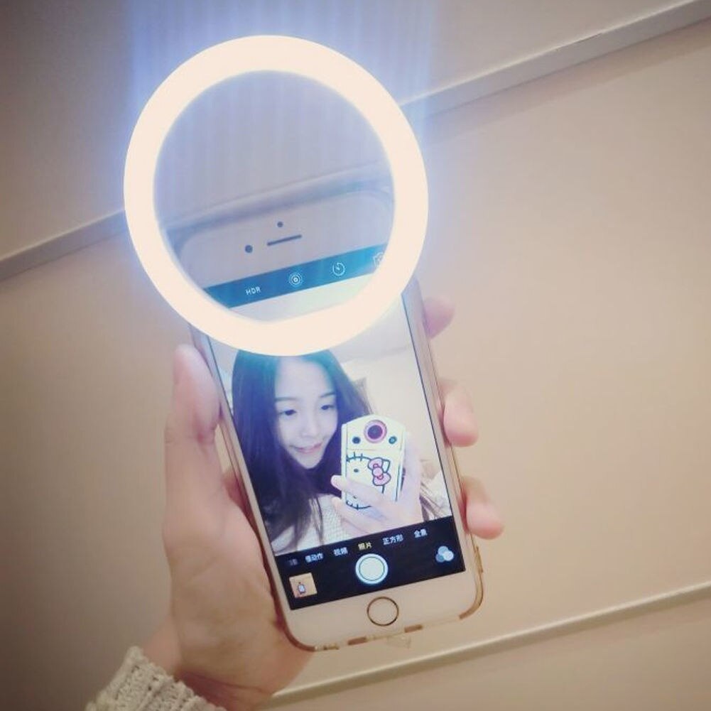 Portable Clip Fill Light Selfie LED Ring Photography for iPhone Android Phone