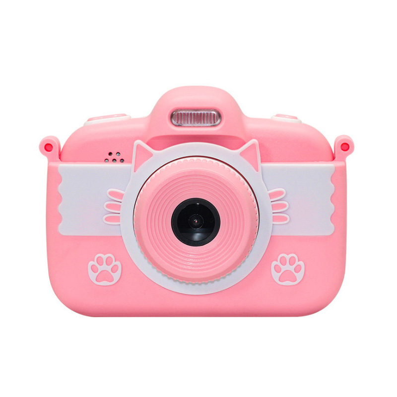 Mini Kinderen Camera Kids Toy Camera 3.0 ''18MP Full Hd Digitale Camera Met Siliconen Case Lcd-scherm Voor kerstcadeau: Roze / 32G