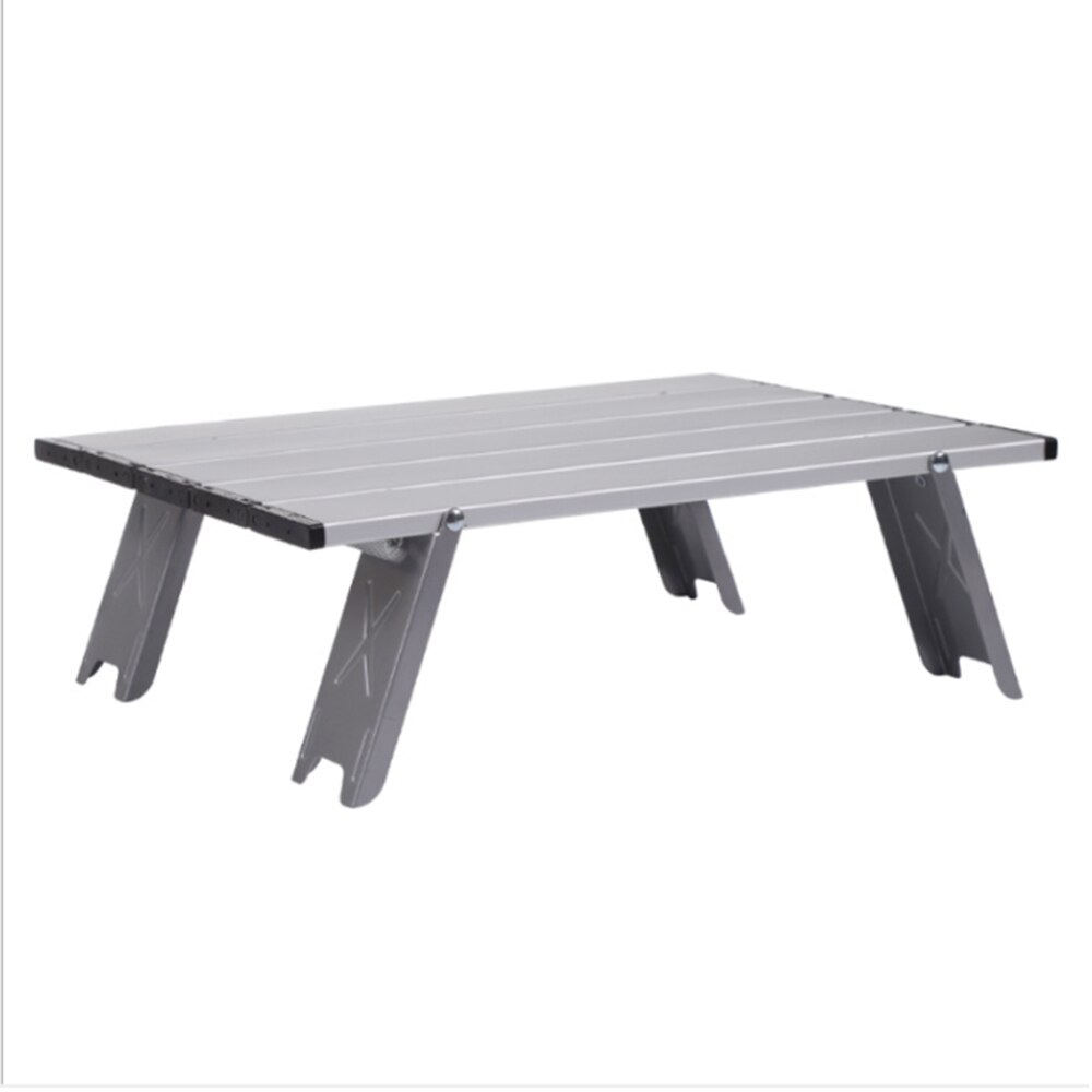 Outdoor Mini Folding Table Camping Tent Table Camping Portable Coffee Table Home Bed Computer Table Aluminum Table: Sliver