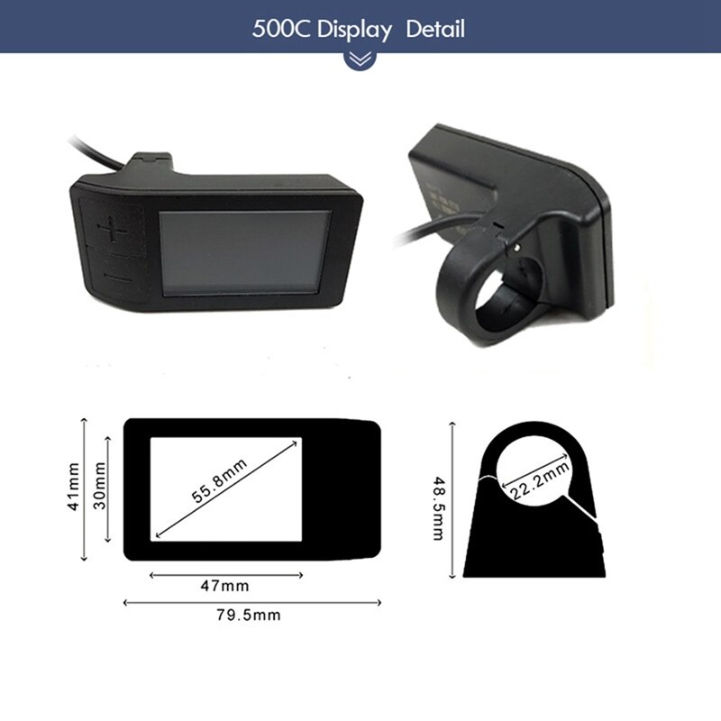 Electric Bicycle Display 500C 6 Pin LCD Display Speed Indicator Computer for Tongsheng TSDZ2 E-Bike Parts
