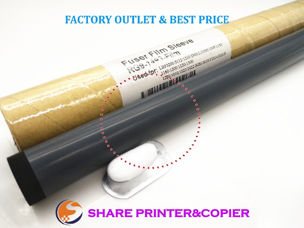 Original 1010 fuser sleeve film For HP1010 1160 1320 1022 1020 P1008 M1005 3300 3050 3055 1300 For canon LBP2900/1210/L100 L120
