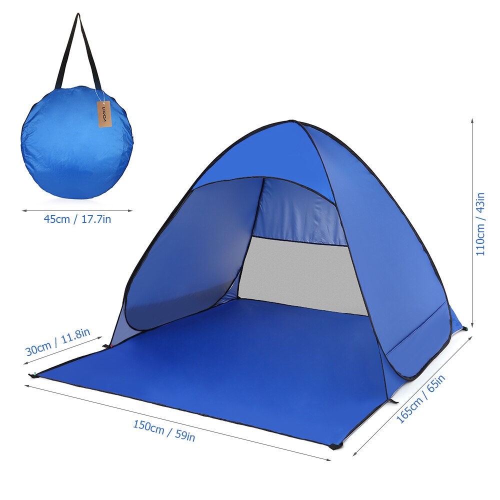 Tienda de campaña portátil, toldo de viaje automático Pop-Up para playa, cabaña UPF 50 + refugio solar, carpa para exteriores, pesca, senderismo: Royal Blue