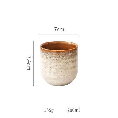 ANTOWALL Chinese Ceramic Tea Cup Klin Glazed 200ml Porcelain Teacup Warm Hand Cup Coffee Cup Milk Water Cup: C