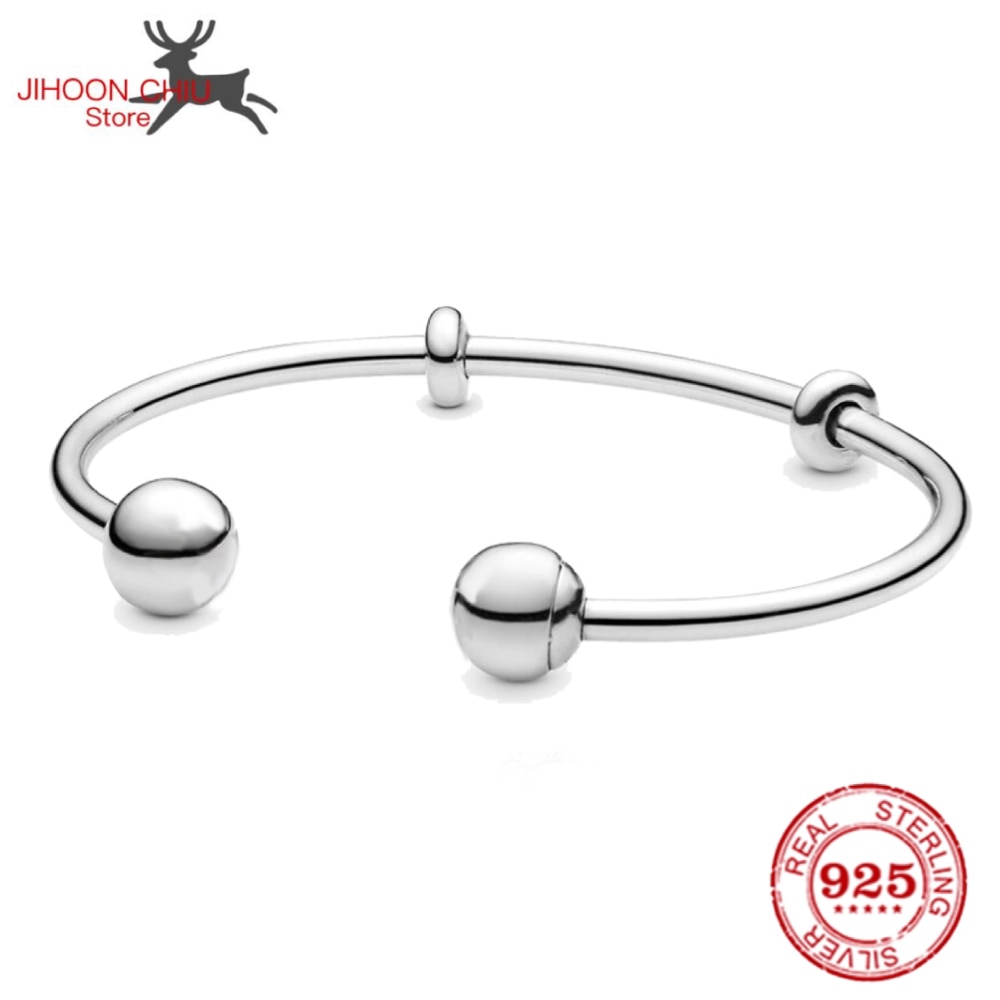 Original Pando charm chain Snake bracelet 100% 925 sterling silver bracelet for women's classic DIY jewelry