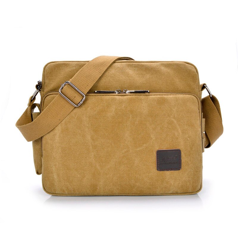 Multifunction Canvas Men Bags For Teenager Male Mochila Leisure Shoulder Bags Men Travel Bags 8 Color Bags: Khaki