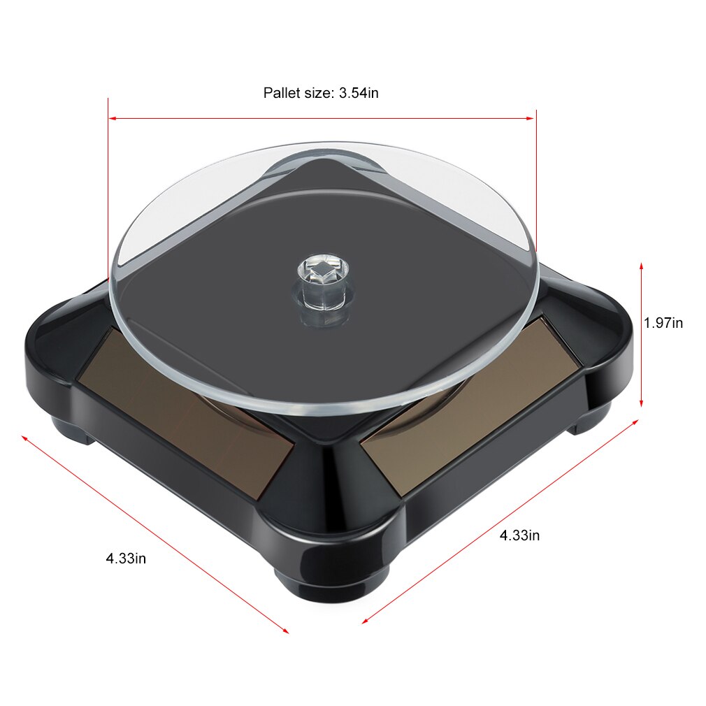 360 Draaitafel Solar Showcase Automatische Roterende Stand Voor Ketting Armband 110*110*50mm Horloge Display