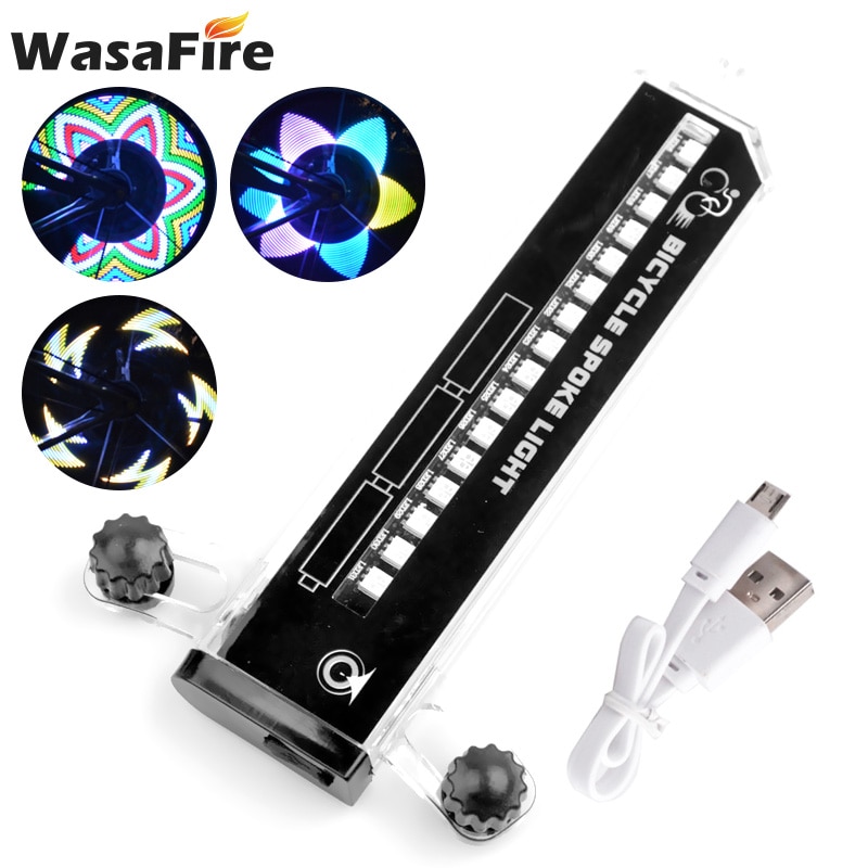 32 LED Color Bike Lamp Waterproof USB Rechargeable Bicycle Wheel Signal Tire Cycling Spoke Light Cool Bike Accessories